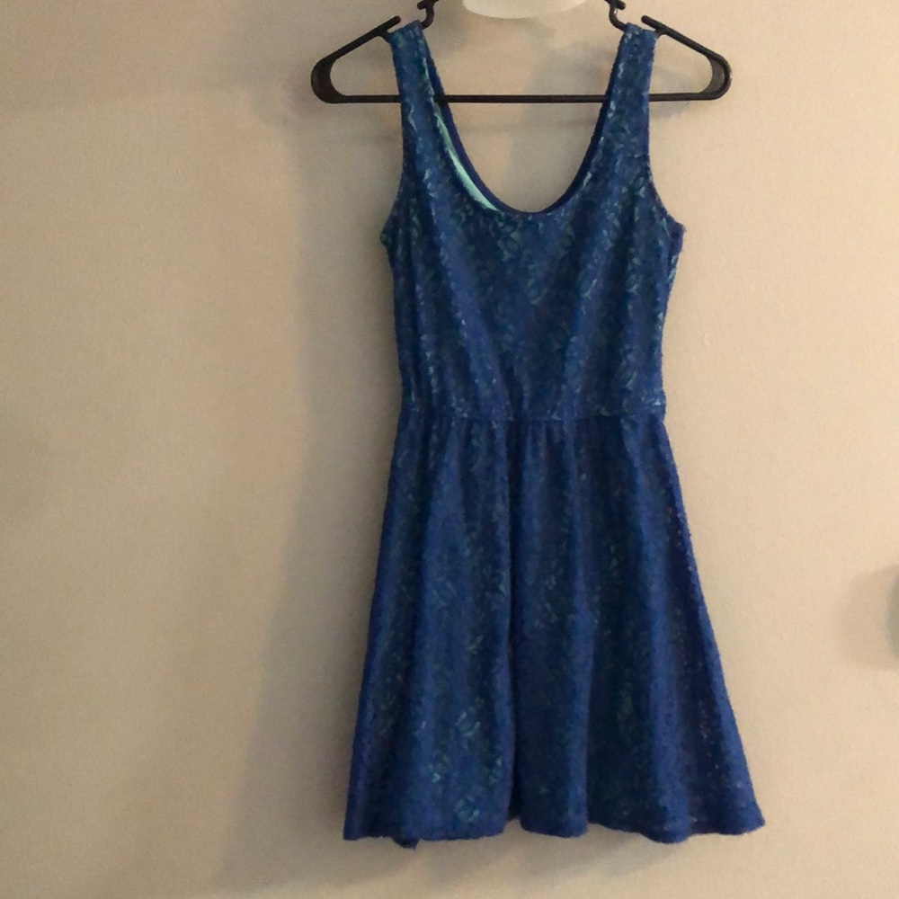 Blue and Green Lace Dress